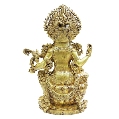 Brass Showpiece Saraswati Statue - 16*8*24 Inch (BS1904 S)
