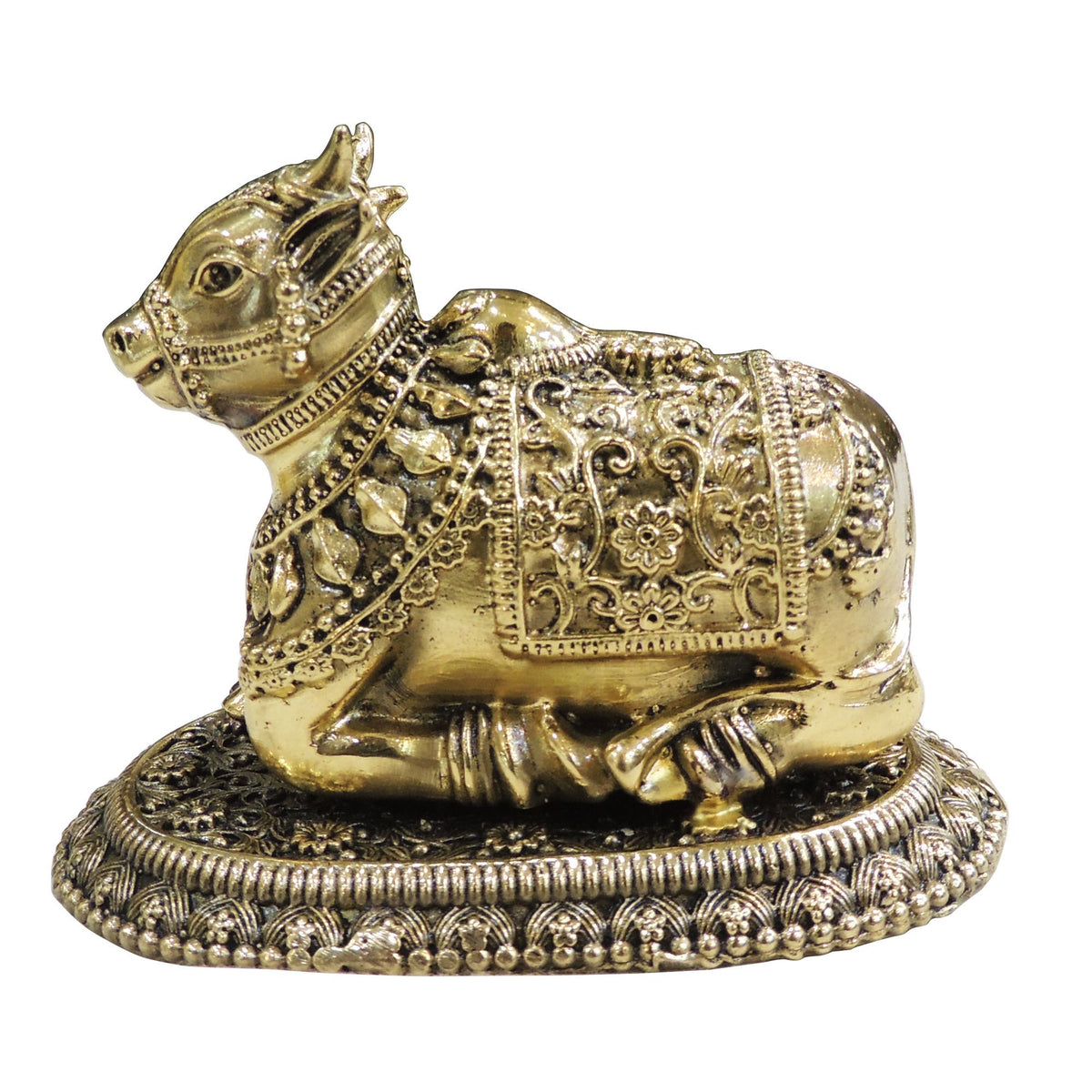 Brass Showpiece Nandi Statue - 4.2*2.7*3.1 Inch (BS1907 F)