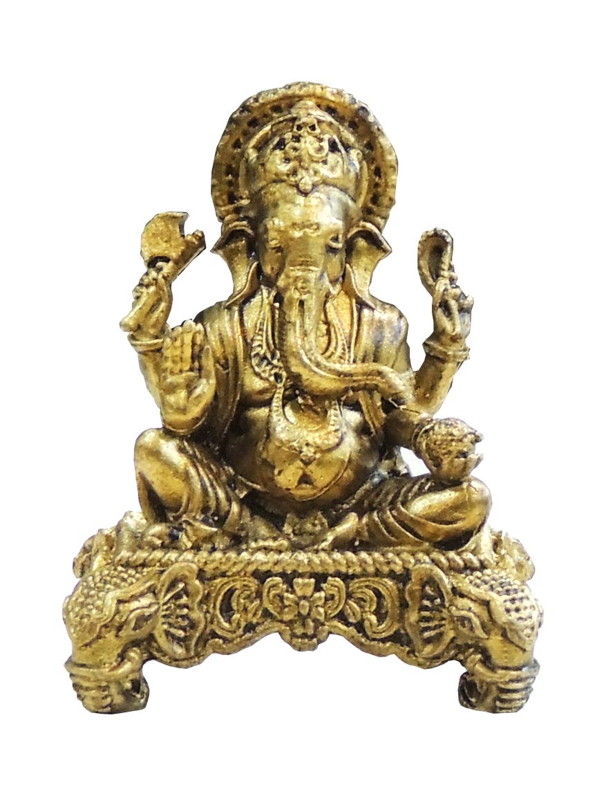 Mini Brass Ganesh Ji Idol Statue for Home Temple & Gifting - 1.5*1*2 Inch (BS1925 G)