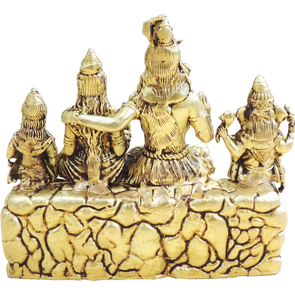 Brass Shiv Parivar Idol Statue for Home Temple, Medium Size - 4.7*1.5*4.2 Inch (BS1932 E)