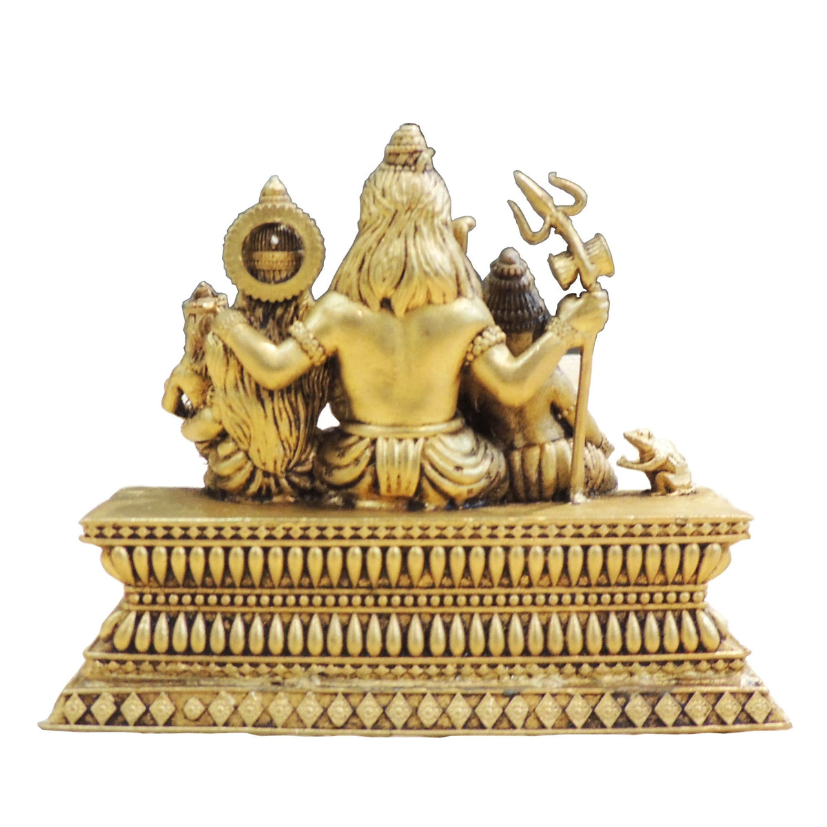 Brass Shiv Parivar Idol Statue for Home Temple, Extra Large Size - 6.2*3.5*5 Inch (BS1932 J)
