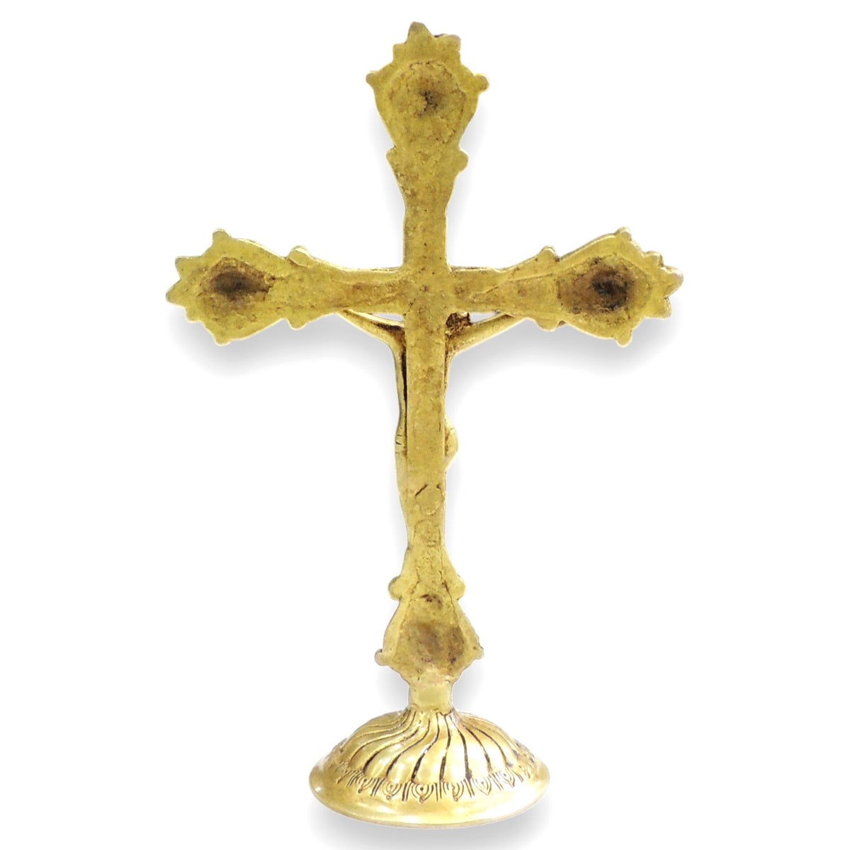 Brass Cross with Jesus Statue for Home Prayer Room & Gifting - 7.2*3.5*11 Inch (BS1940 C)