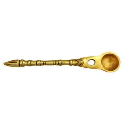 Brass Ghee Spoon for Pooja & Kitchen Use - 7.5*1.2*0.5 Inch (BS1944 C)