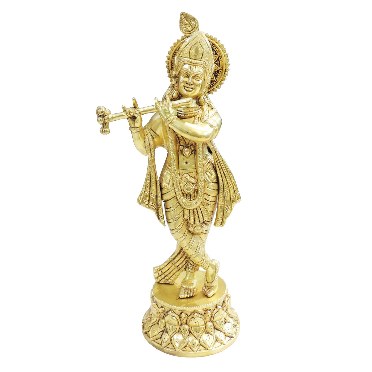 Brass Krishna Ji Idol Statue - Religious God Showpiece - 4*4*12 Inch (BS1949 K)