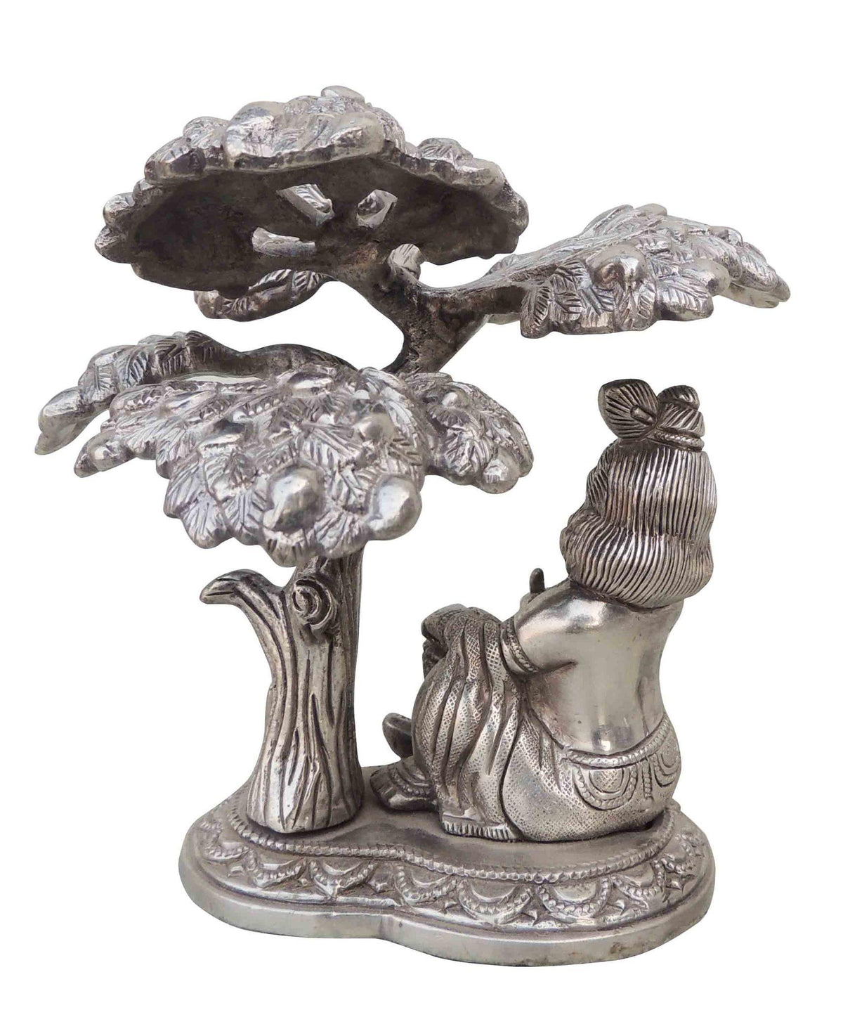Tree Makhan Krishna Silver Antique Finish - 5.4*5.3*5.3 Inch (BS206 B)