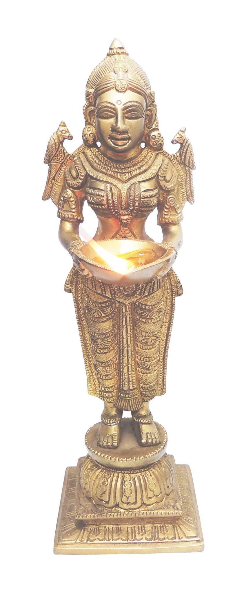 Brass Showpiece Deep Lady Statue - 3.5*3.7*10.3 Inch (BS208)