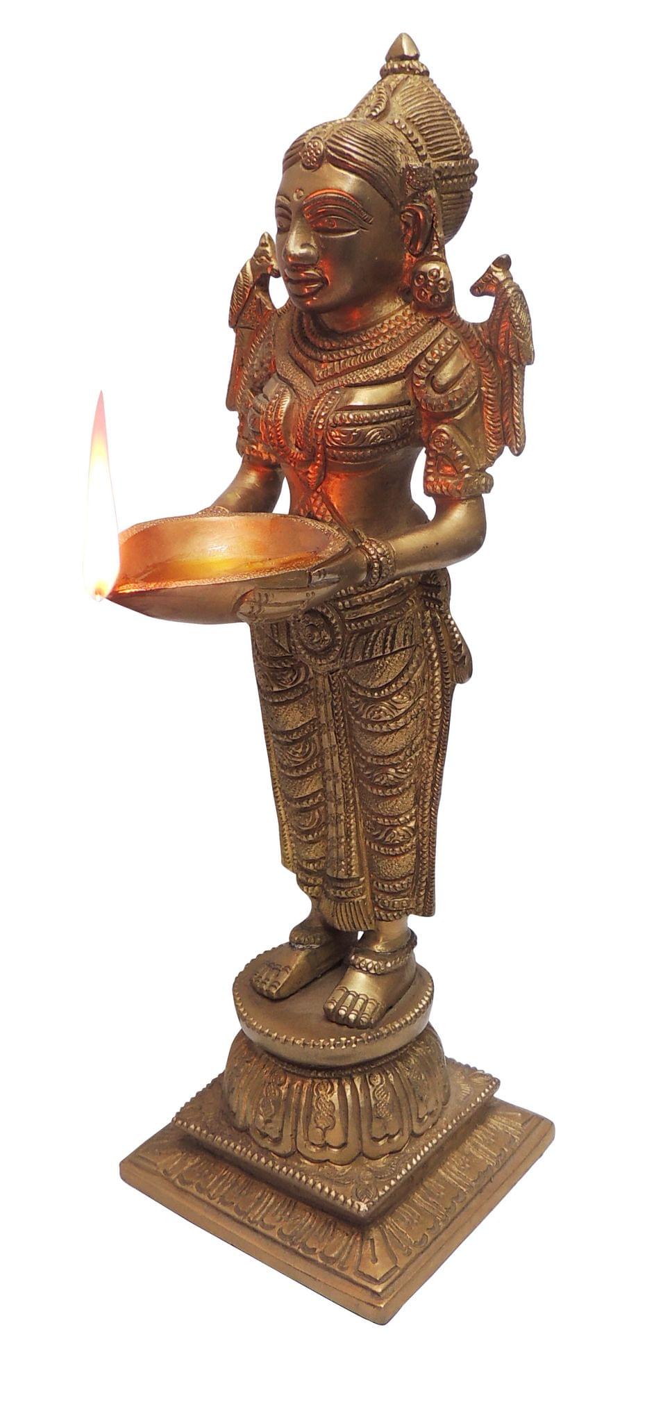 Brass Showpiece Deep Lady Statue - 3.5*3.7*10.3 Inch (BS208)