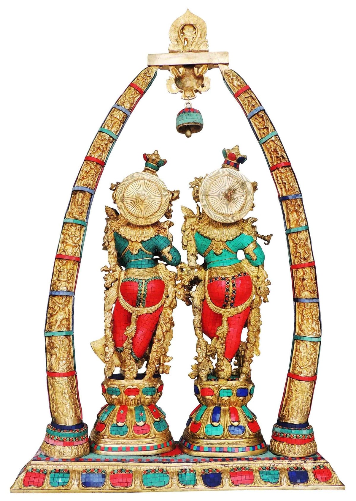 Brass Radha Krishna Darbar Stone work-29.5*10*45.3 (BS301 C)