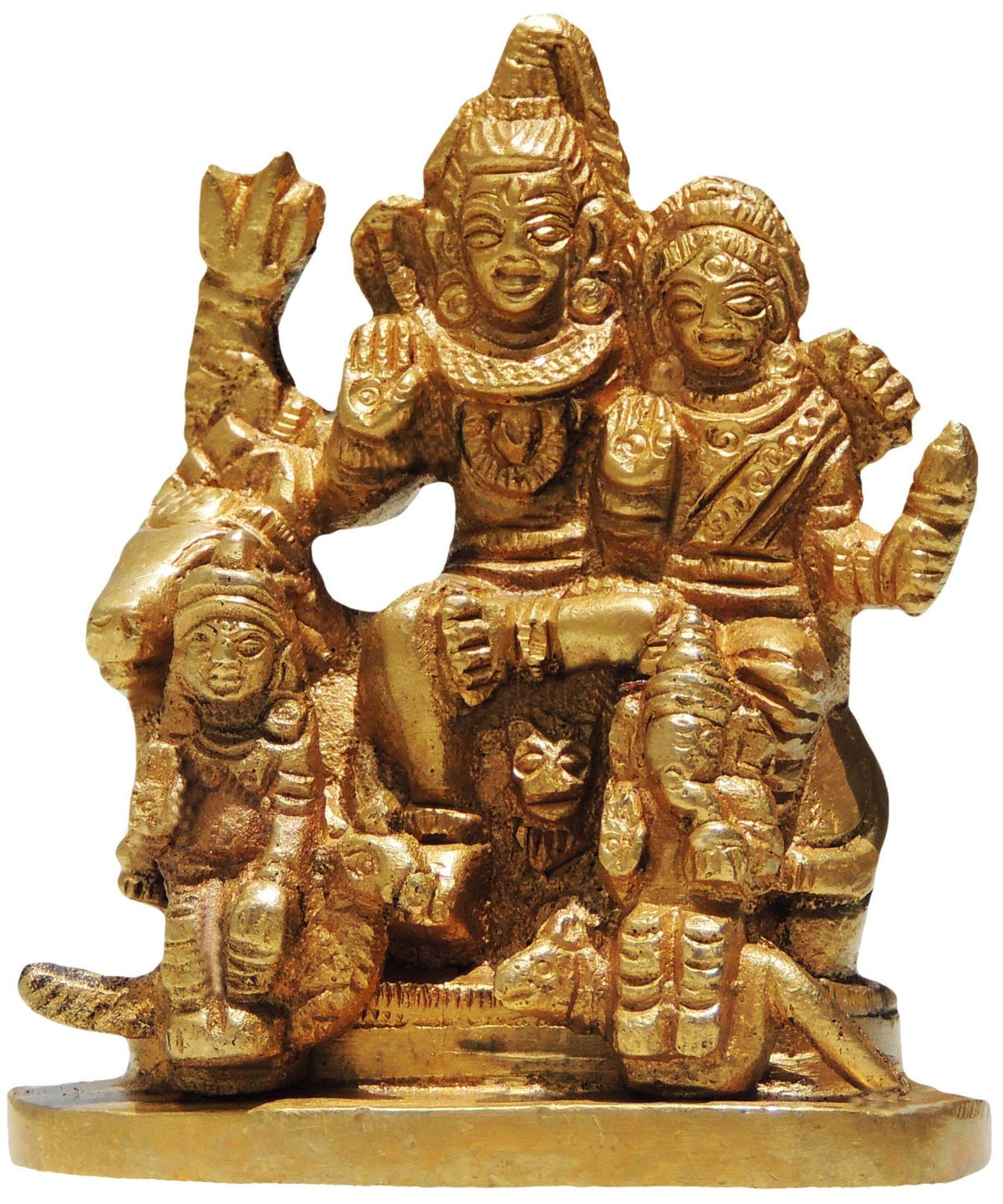 Brass Showpiece Shiv Parivaar Small Idol Statue  - 2.5*1*3 inch (BS346)
