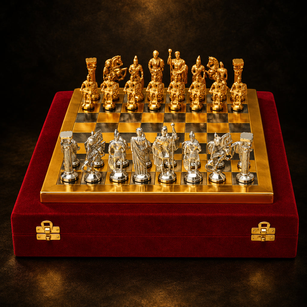 Brass Chess Gold Silver  - 12*12*1 inch (BS363 D)