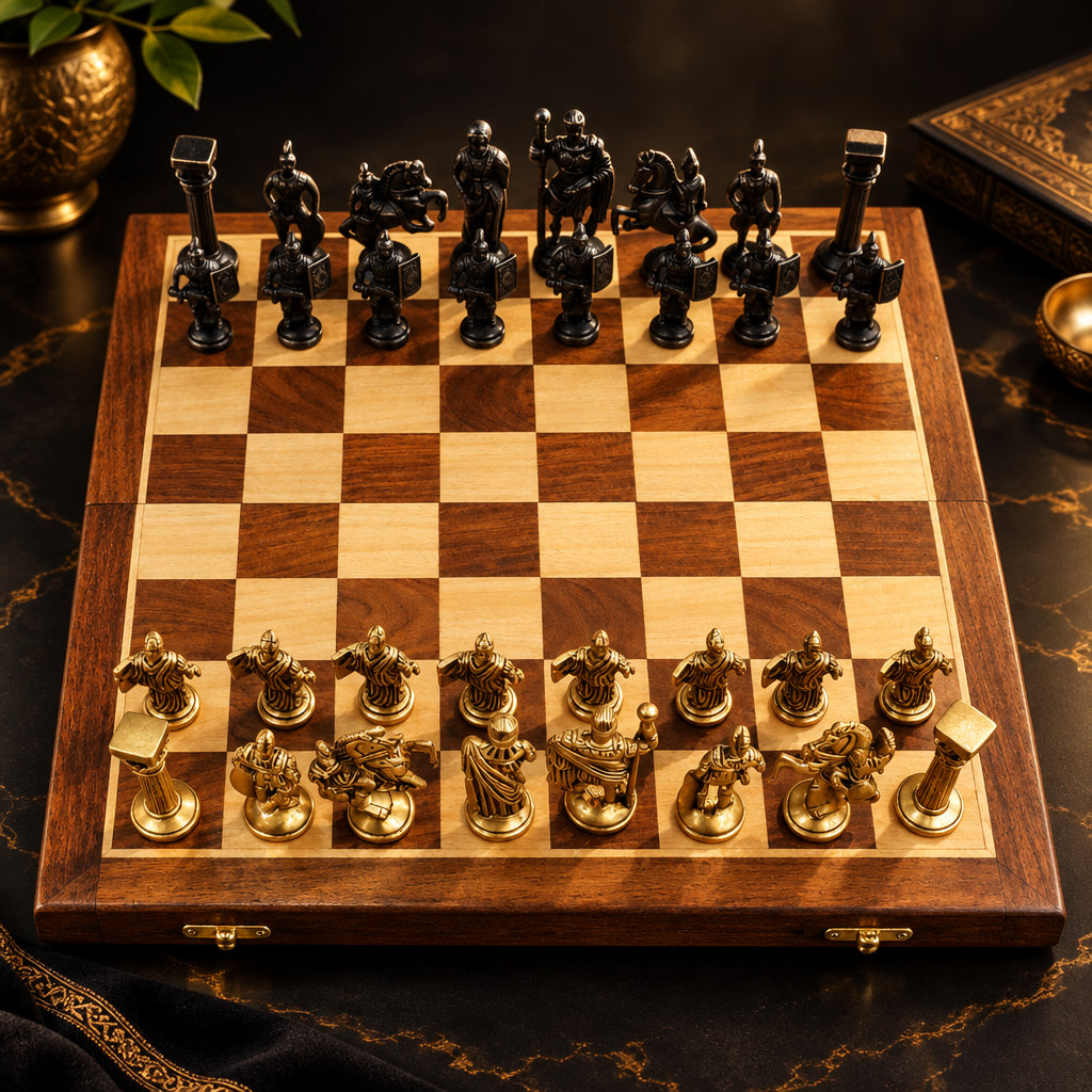 Brass Showpiece Chess Board - 14*14*1 Inch (BS363 W)