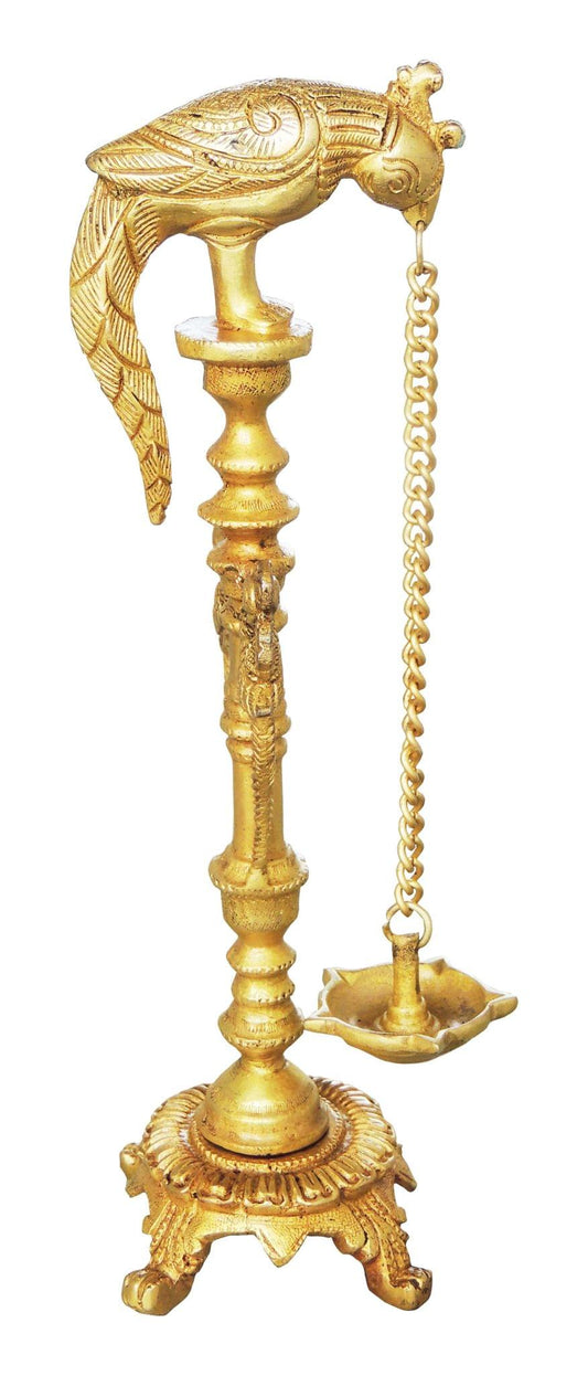 Brass Table D?cor Parrot Deepak - 3.6*3.3*12.5 Inch (BS385)