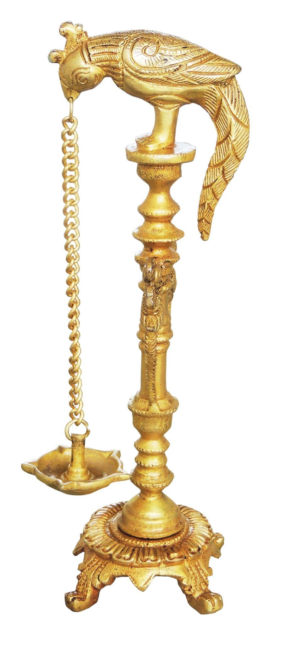 Brass Table D?cor Parrot Deepak - 3.6*3.3*12.5 Inch (BS385)
