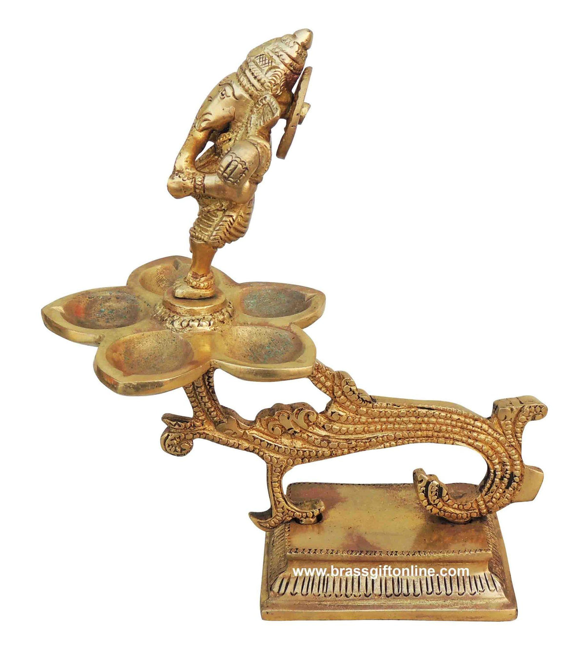 Brass Table D?cor Oil Lamp, Deepak - 7.5*6.5*7 Inch (BS390)