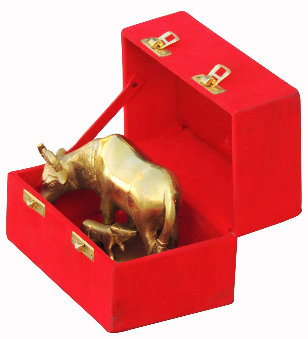 Brass Showpiece Cow Statue - 5.4*3*3.8 inch (BS391 C)