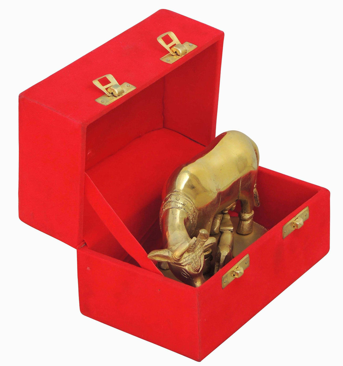 Brass Showpiece Cow Statue - 5.4*3*3.8 inch (BS391 C)
