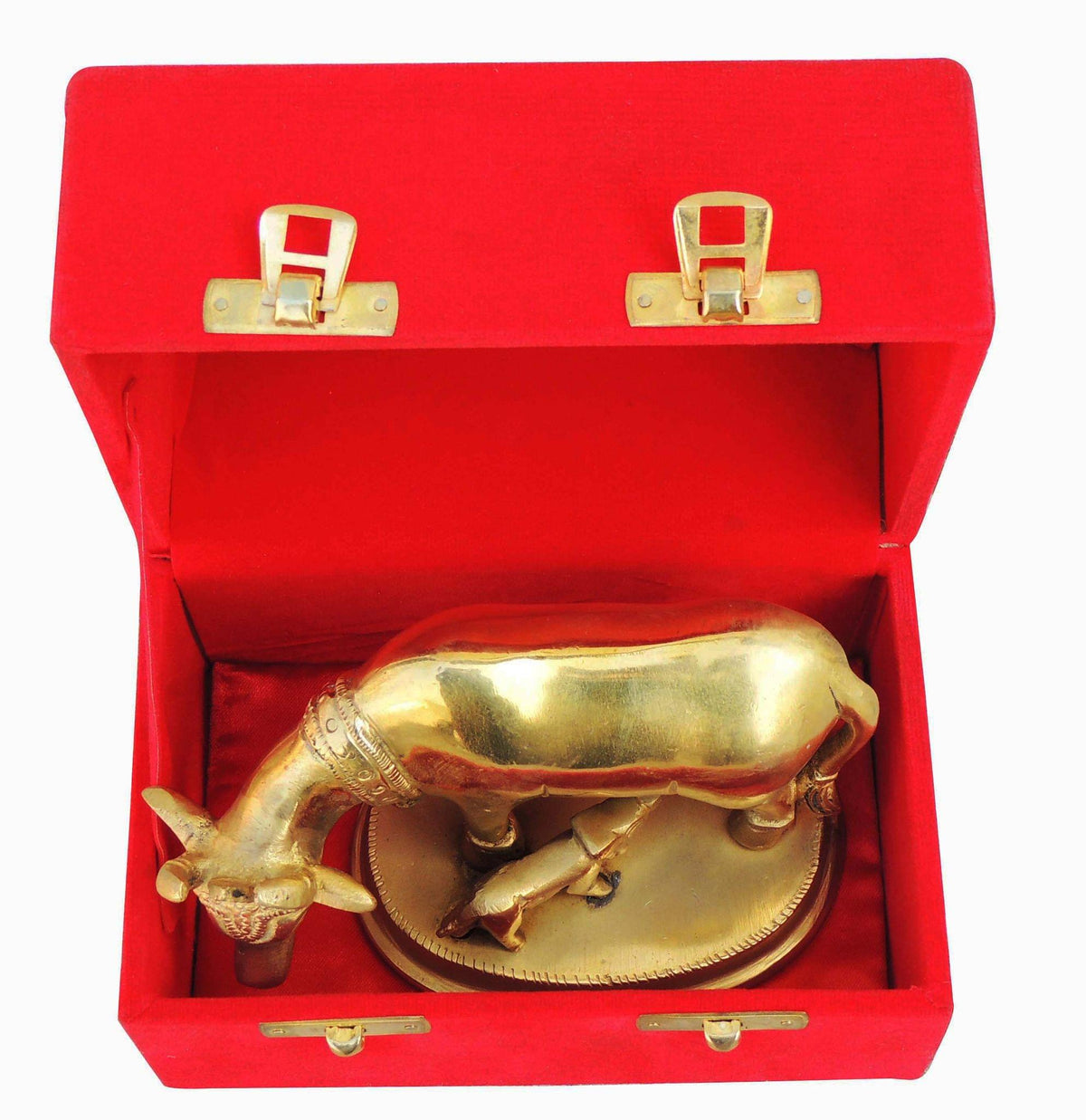 Brass Showpiece Cow Statue - 5.4*3*3.8 inch (BS391 C)