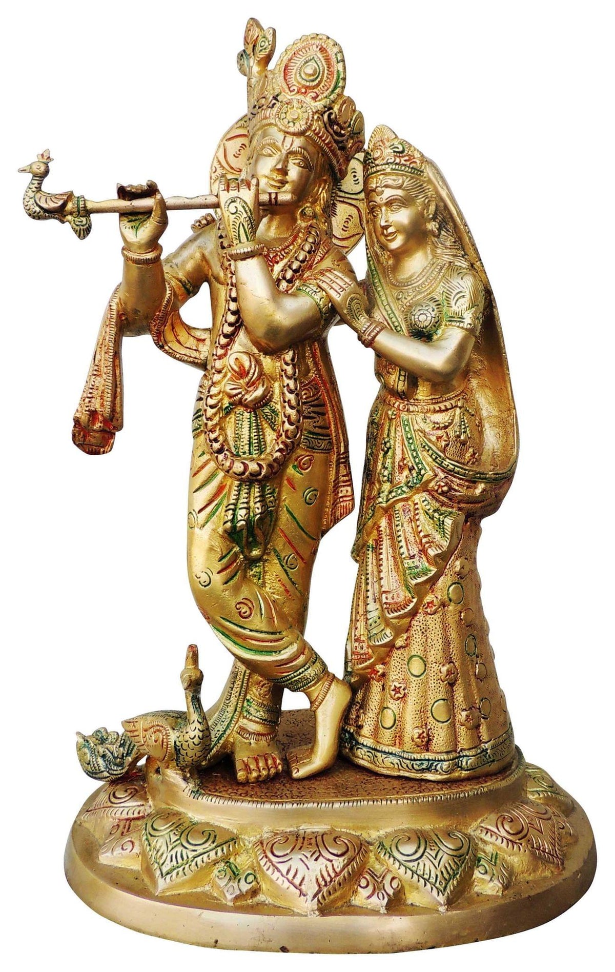 Brass Showpiece Radha Krishna God Idol Statue  - 11*8*17 inch (BS399 A)