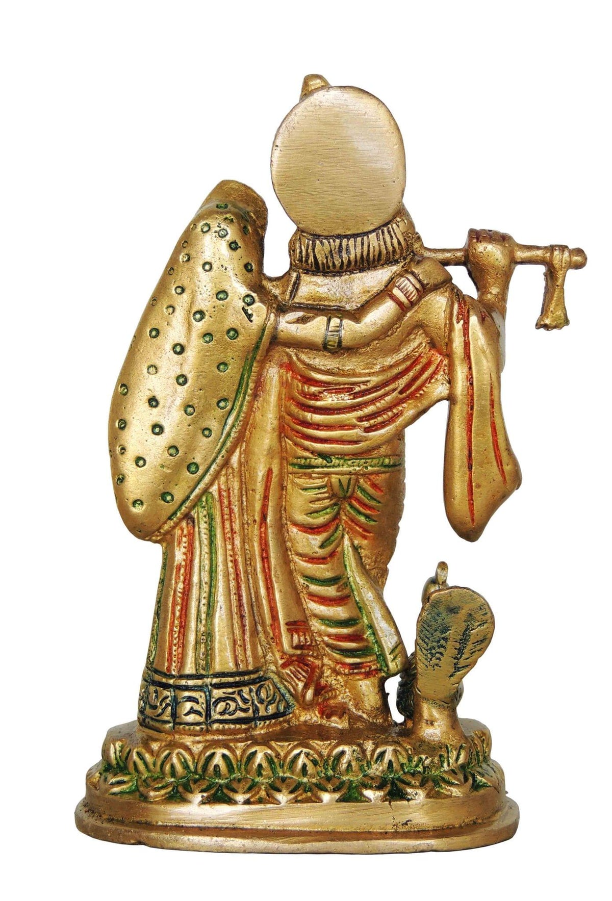 Brass Showpiece Radha Krishna same base God Idol Statue  - 4*1.8*6 inch (BS399 G)