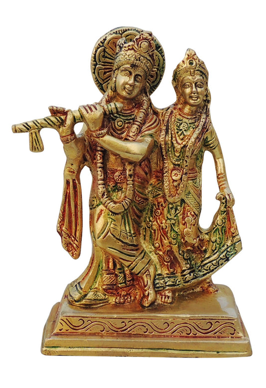 Brass Showpiece Radha Krishna God Idol Statue - 4.2*2*6.5 Inch (BS399 I)