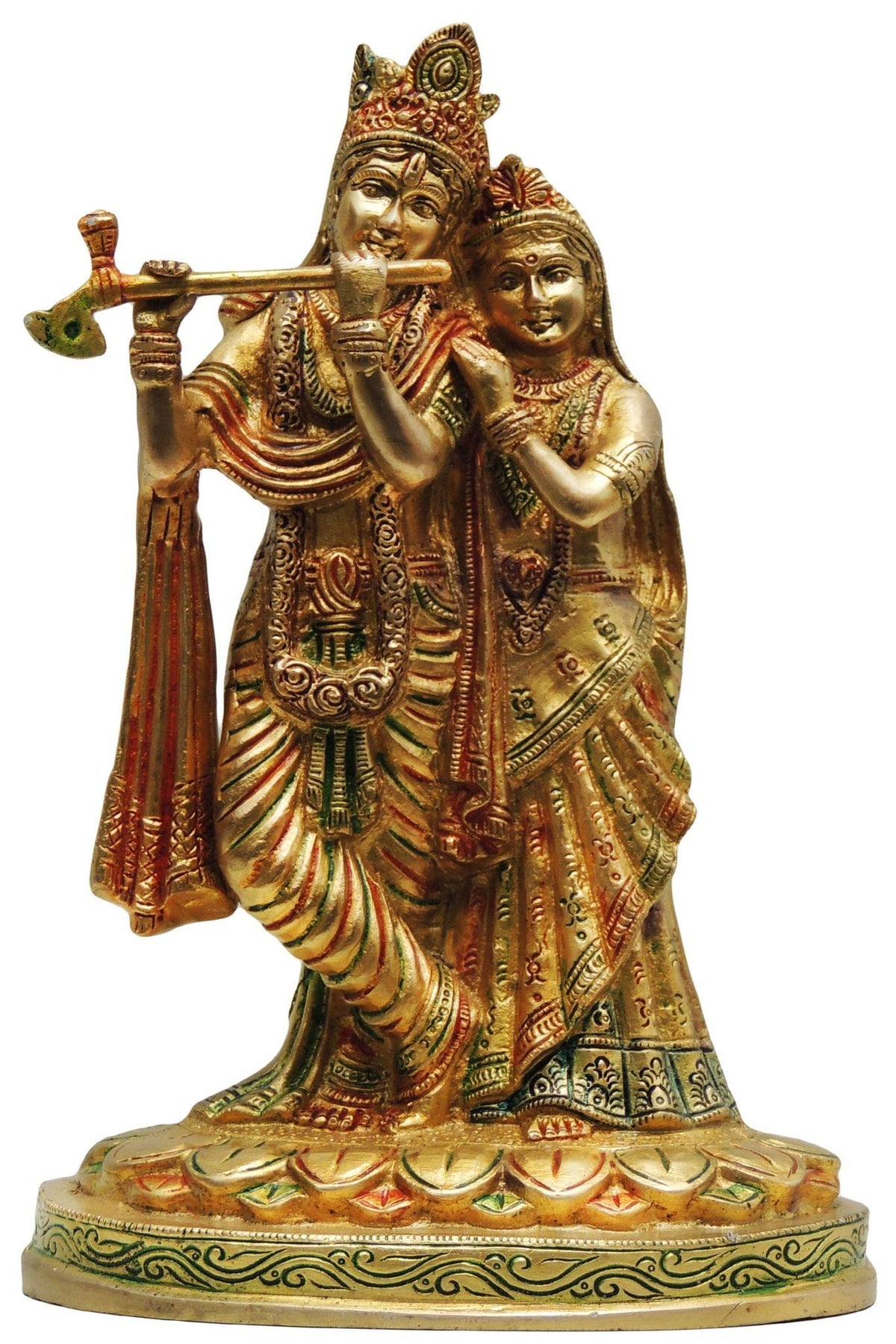 Brass Showpiece Radha Krishna God Idol Statue  - 6.5*4.5*10.5 inch (BS399 D)
