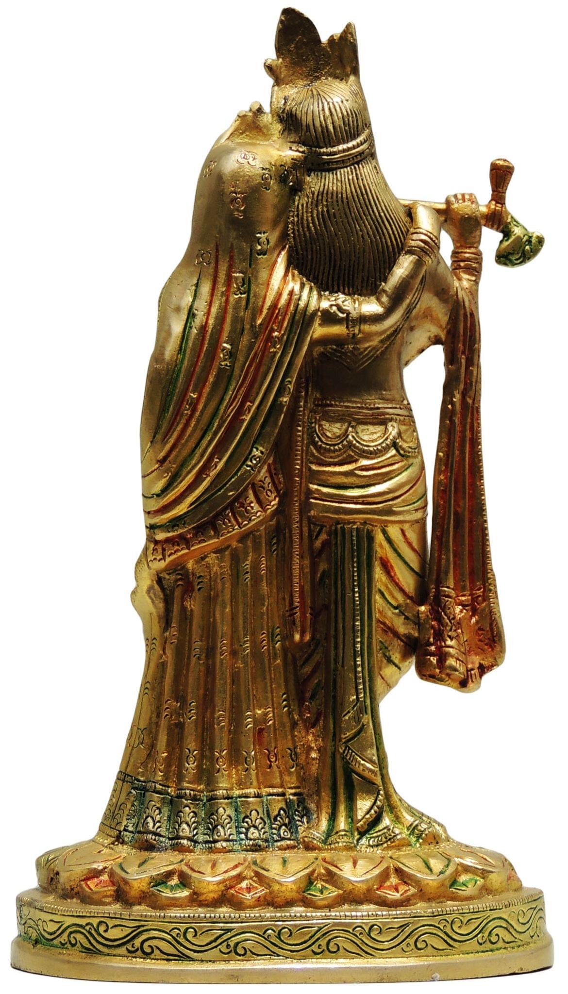 Brass Showpiece Radha Krishna God Idol Statue  - 6.5*4.5*10.5 inch (BS399 D)