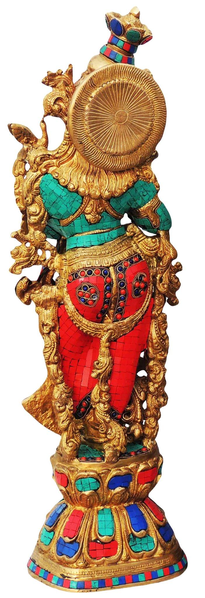 Brass Showpiece Radha Ji Statue - 11*6.5*28.8 Inch (BS467 R)