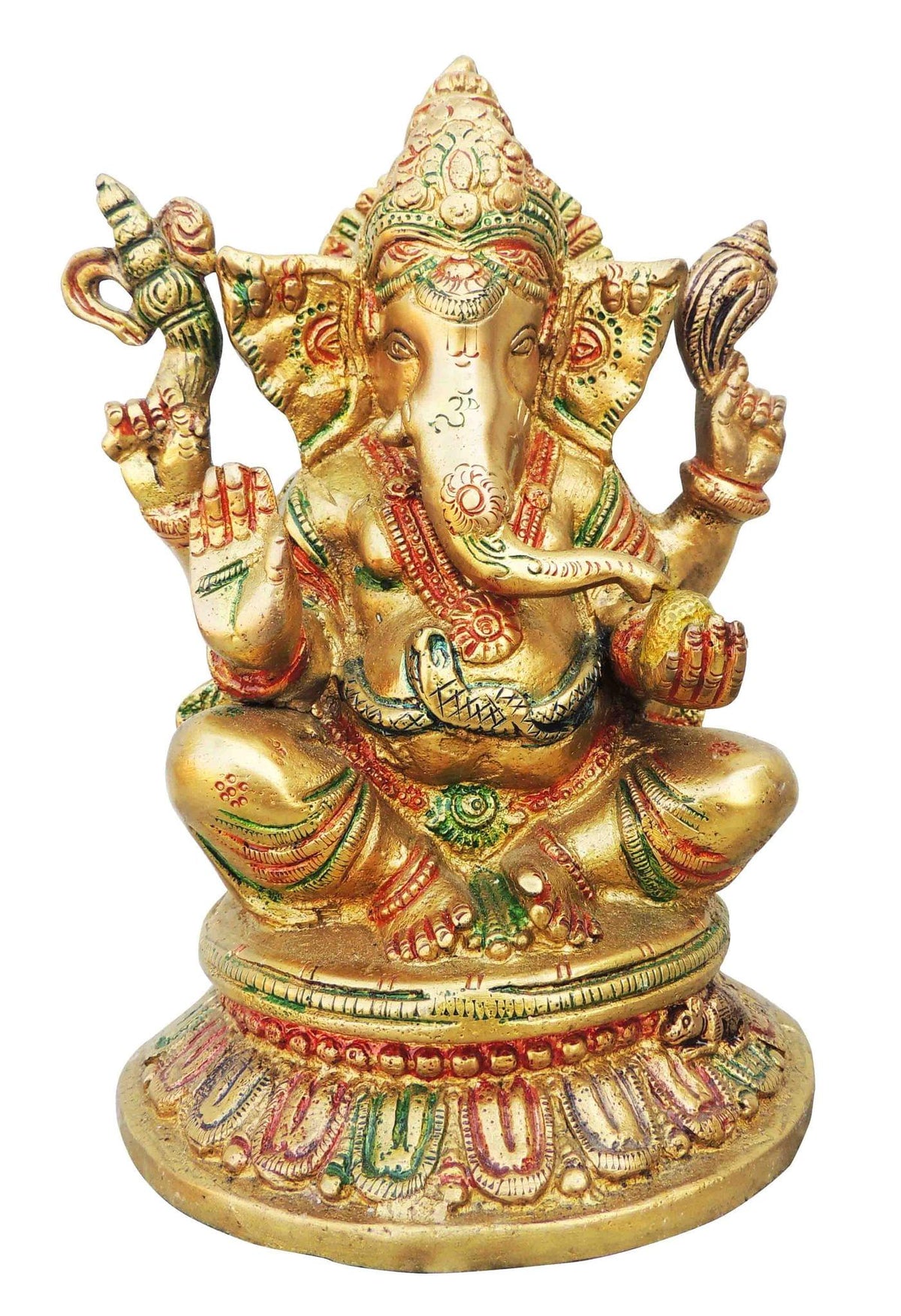Brass Ganesh ji Statue - 5.5*5*8 Inches (BS497 G)