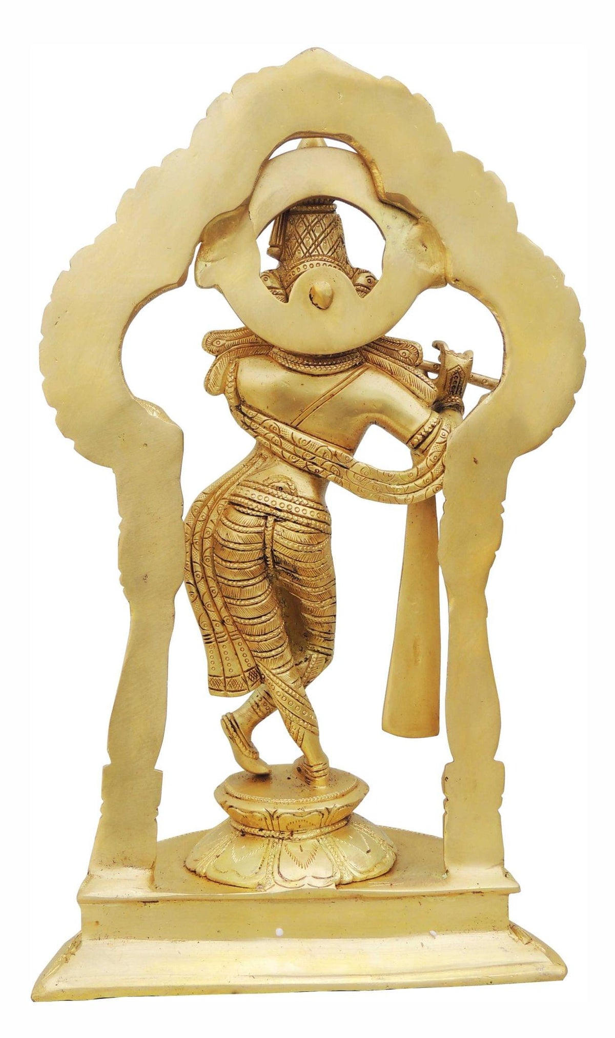 Brass krishna standing darbar SF Yellow-8.5*4.8*14.5 (BS600 A)