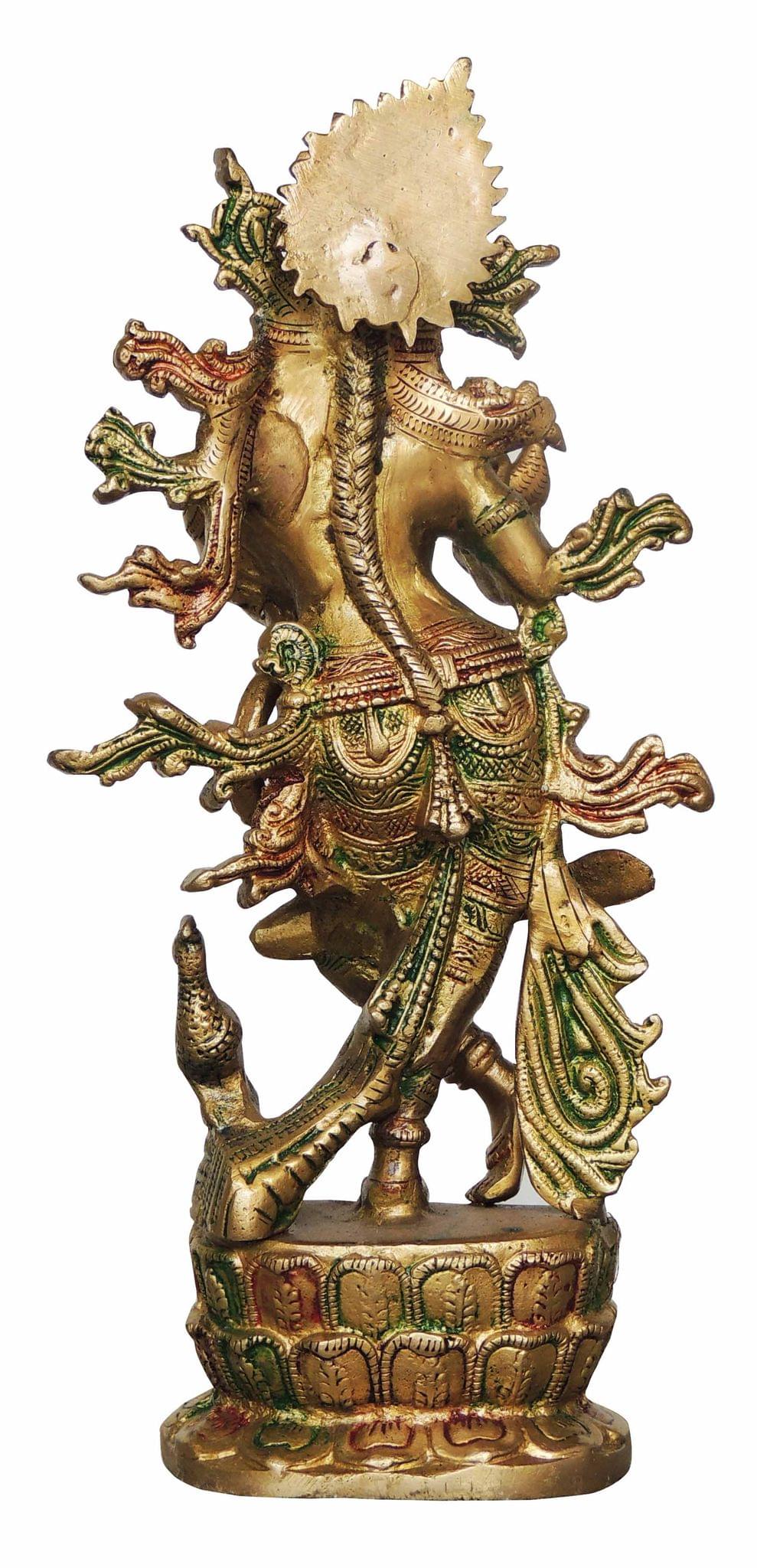 Brass Krishna Colour Statue-5.8*2.8*12 (BS615 C)
