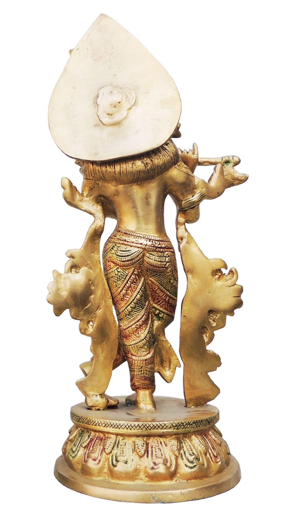 Brass Krishna Colour Statue-6*5.3*13 (BS616 K)