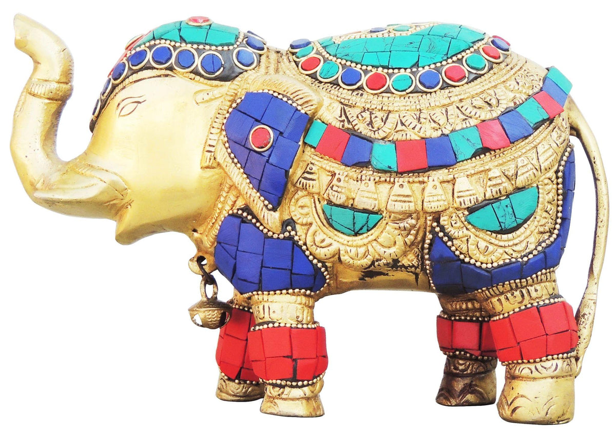 Brass Showpiece Elephant Statue - 8*3*5 Inch (BS620 B)