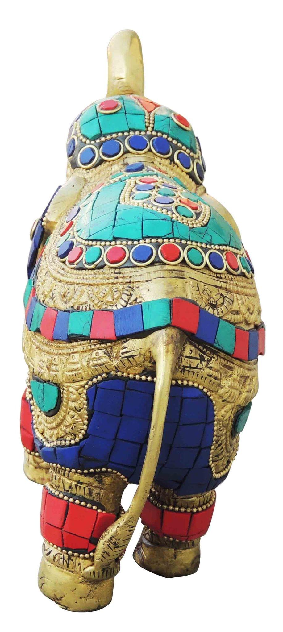 Brass Showpiece Elephant Statue - 8*3*5 Inch (BS620 B)