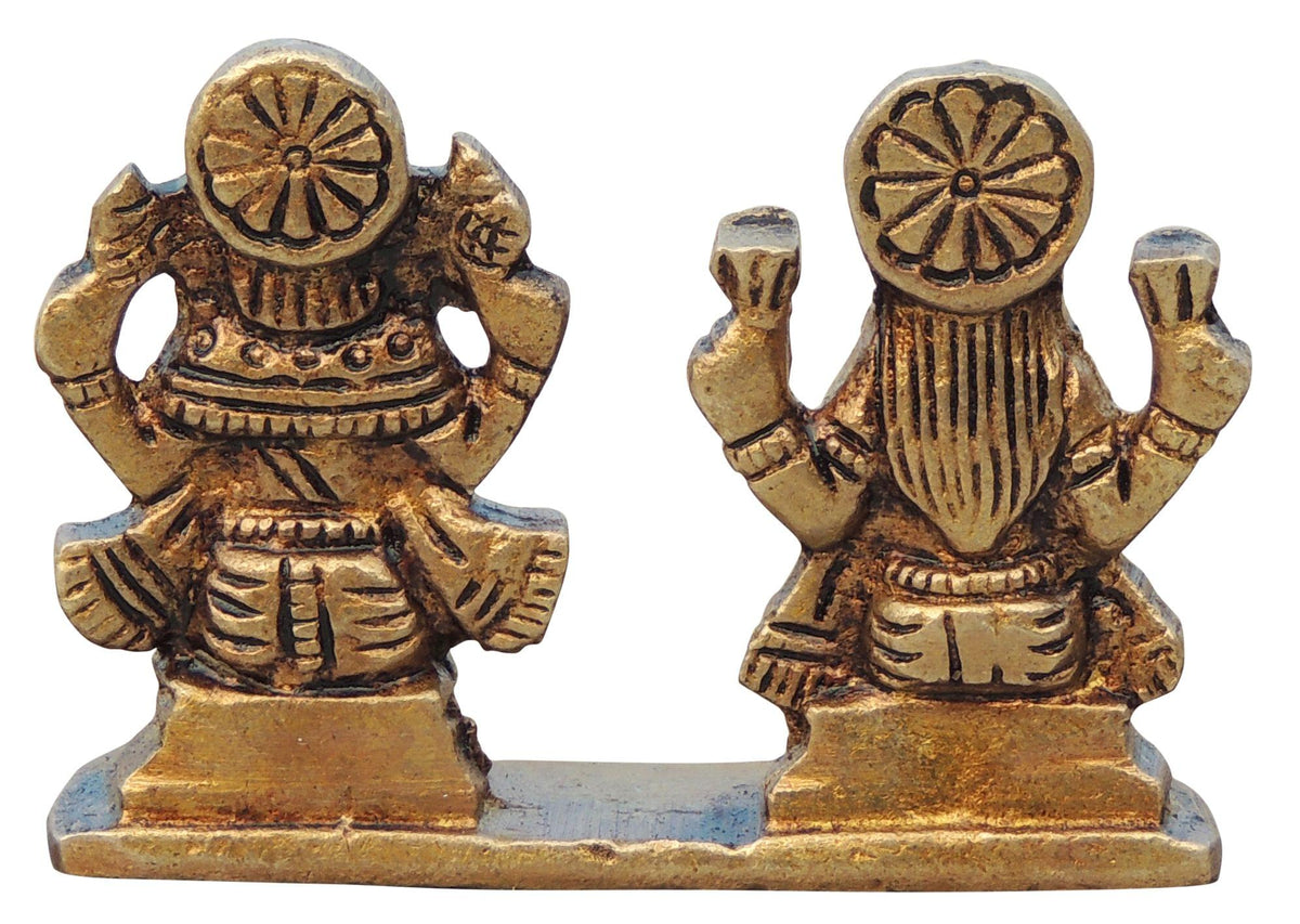 Brass Showpiece Laxmi Ganesh One Same Base God Idol Statue - 2.8*1*2 inch (BS645 A)