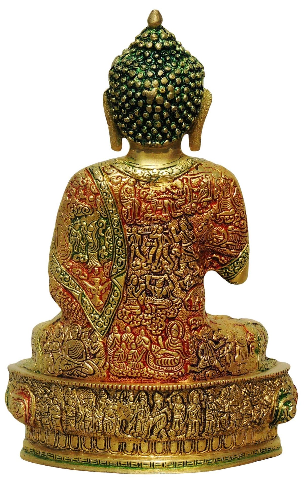 Brass Showpiece Buddha Big Statue  - 8.4*5*12.5 inch (BS660 B)