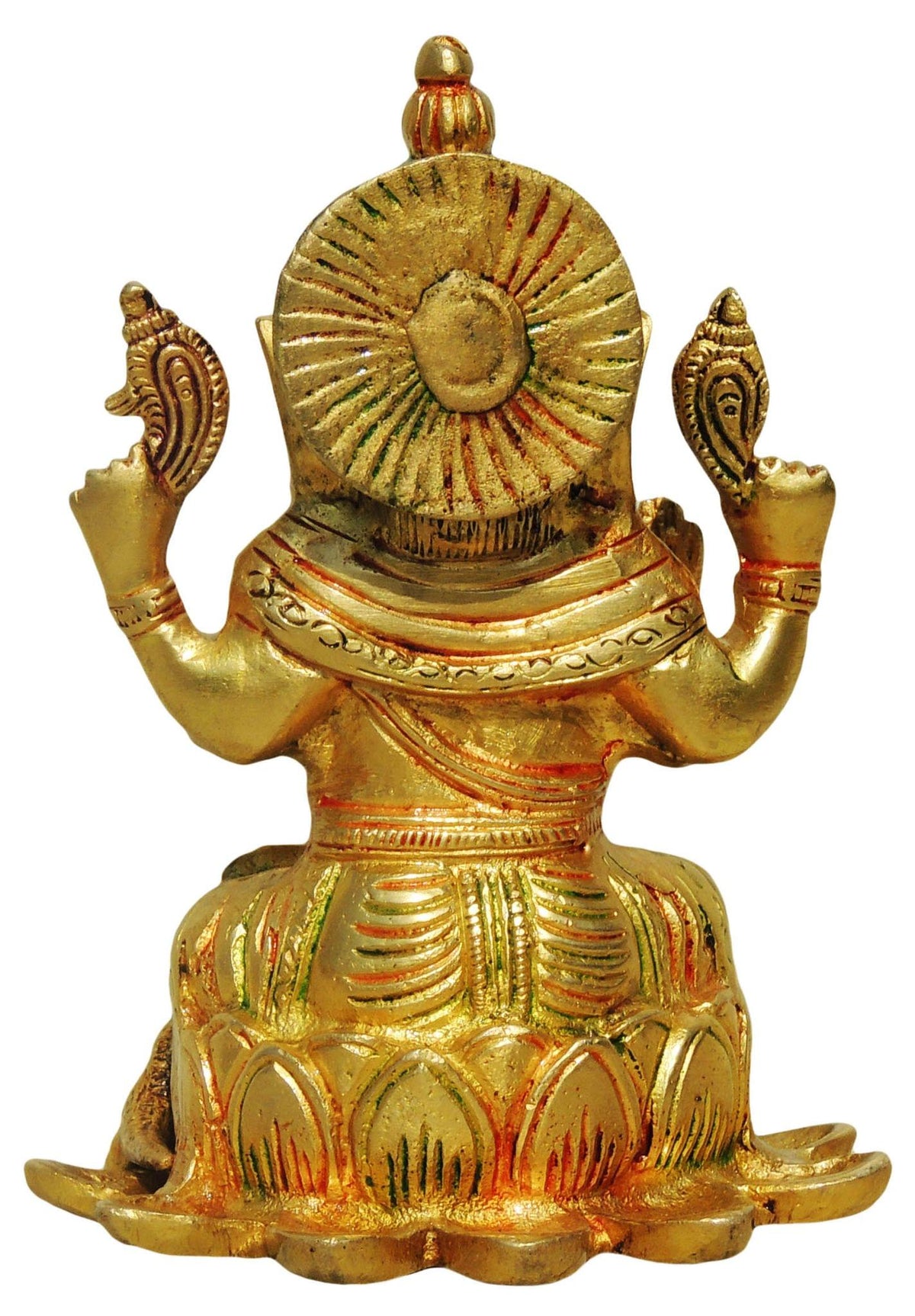 Brass Showpiece Lotus with Ganesh God Idol Statue - 4.5*4*6.5 inch (BS664)