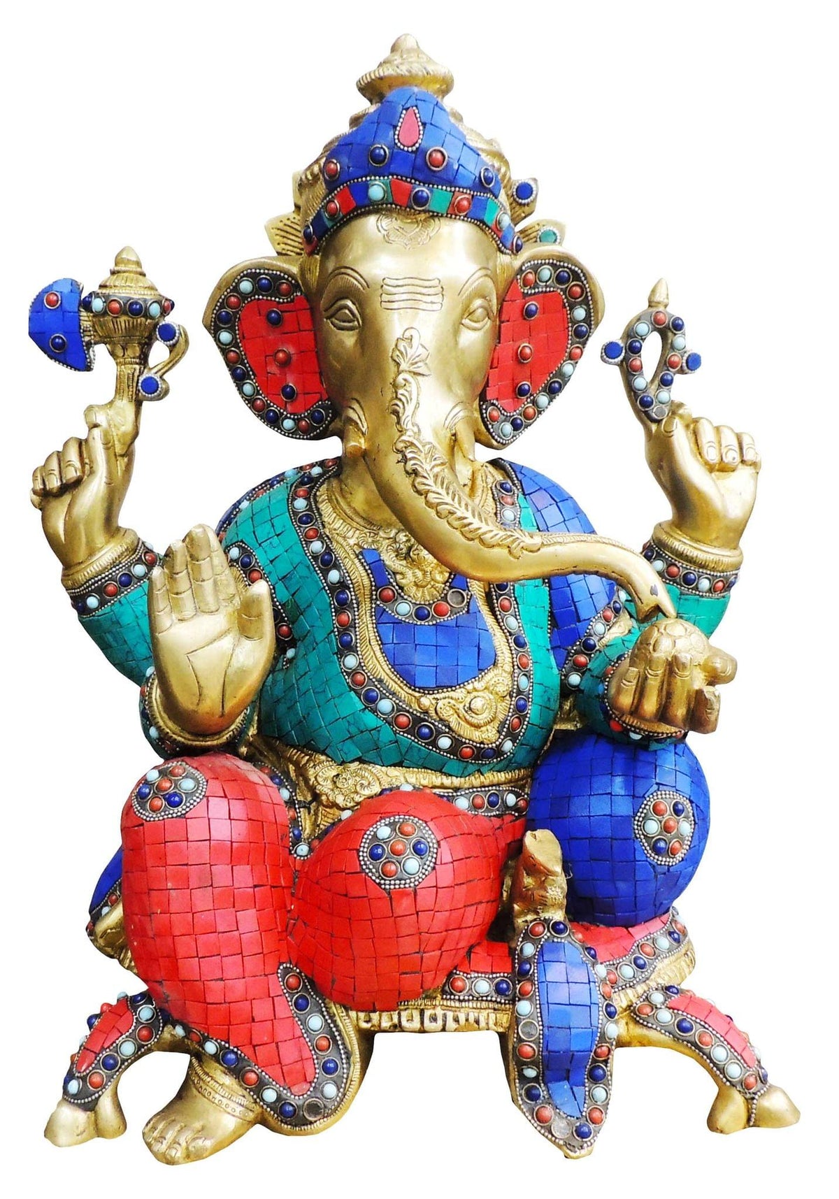 Brass Showpiece Ganesh Ji Statue-14*8*17.7  Inch (BS665)