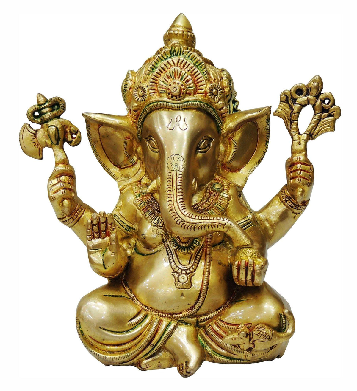 Brass Showpiece Ganesh Ji God Idol Statue - 9.5*4.5*9 inch (BS668 B)