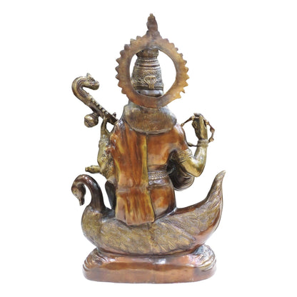 Brass Showpiece Saraswati Ji God Idol Statue - 18*10*29 Inch (BS682)