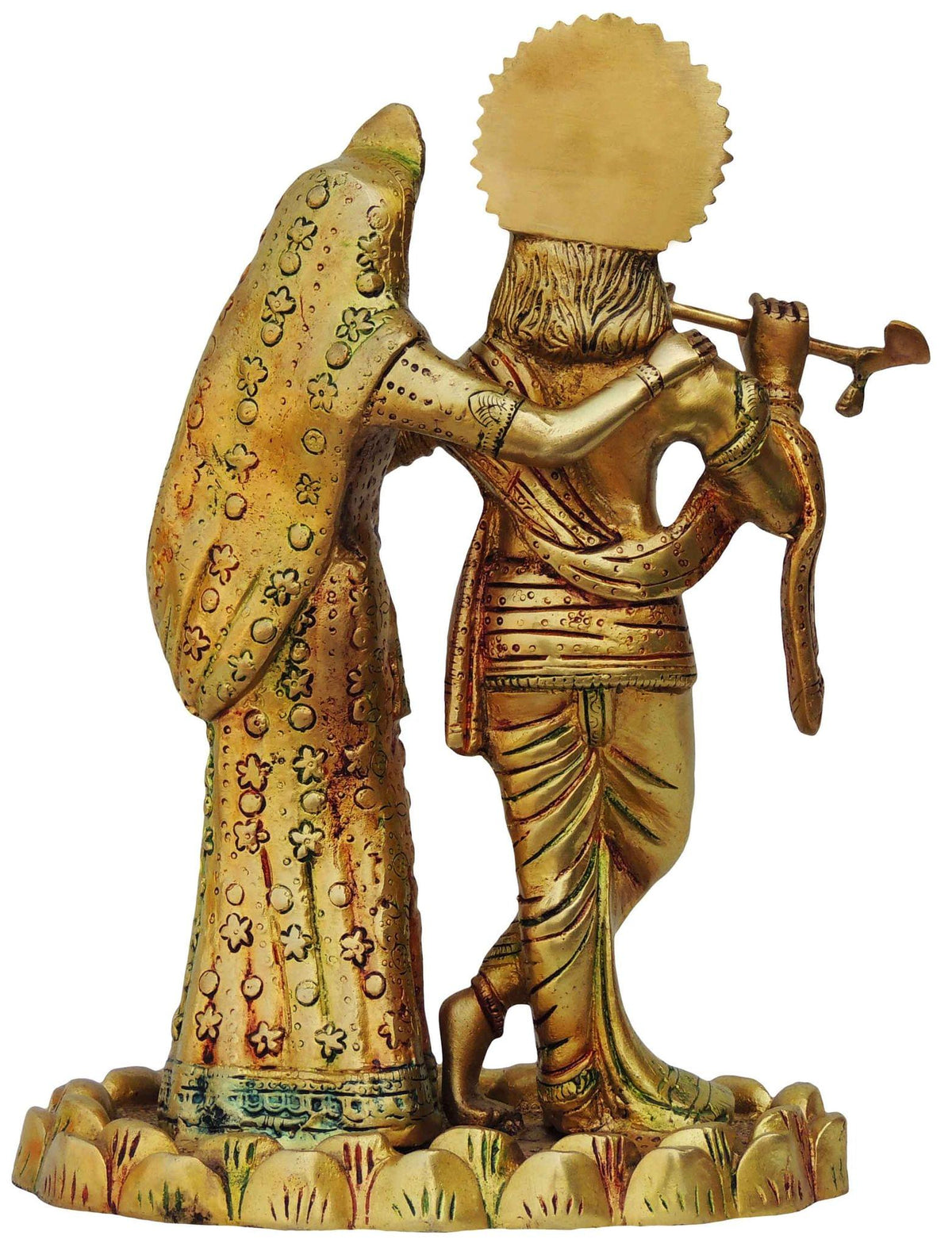 Brass Radha Krishna on Kamal Base-8*5*11 (BS687 A)