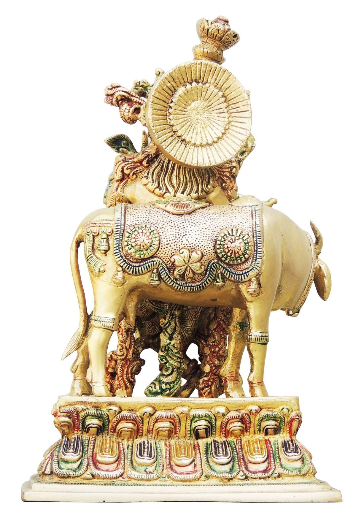 Brass Krishna with Cow Big Idol-8.5*6.8*14.5 (BS690 C)
