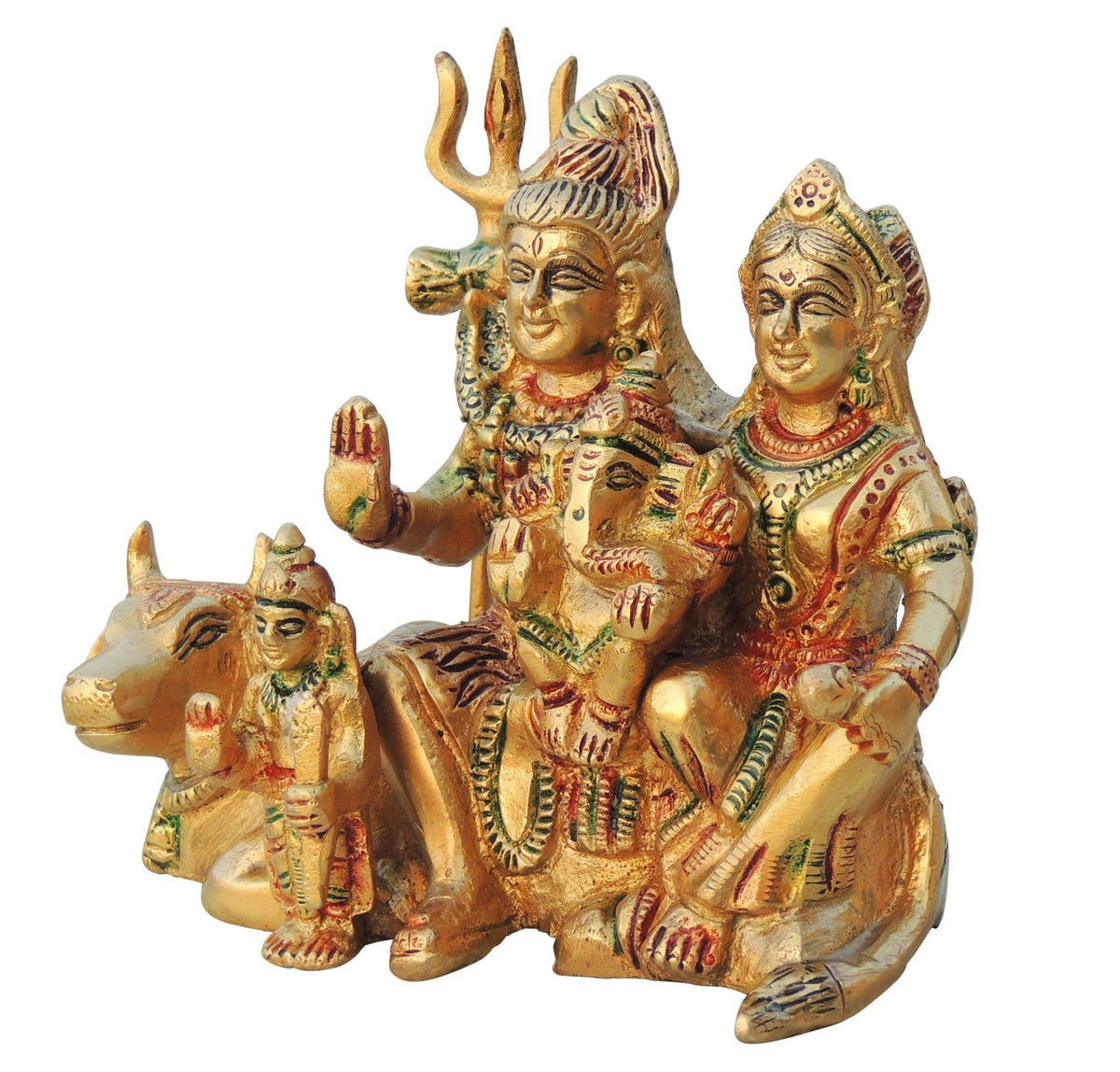 Brass Showpiece Shiv Parivar Statue - 5*2.5*4.5 Inch (BS736 A)