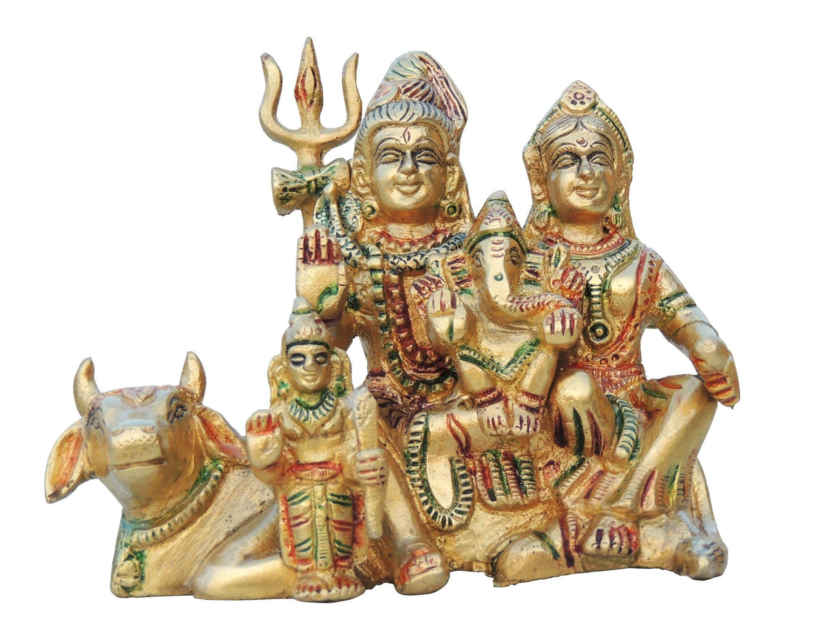 Brass Showpiece Shiv Parivar Statue - 5*2.5*4.5 Inch (BS736 A)
