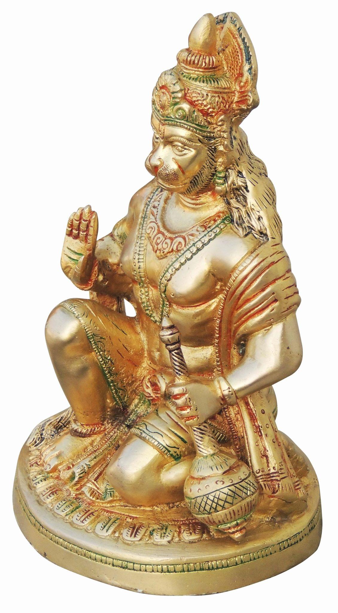 Brass Showpiece Hanuman Ji Statue - 6.3*5.6*9.5 Inch (BS737 A)