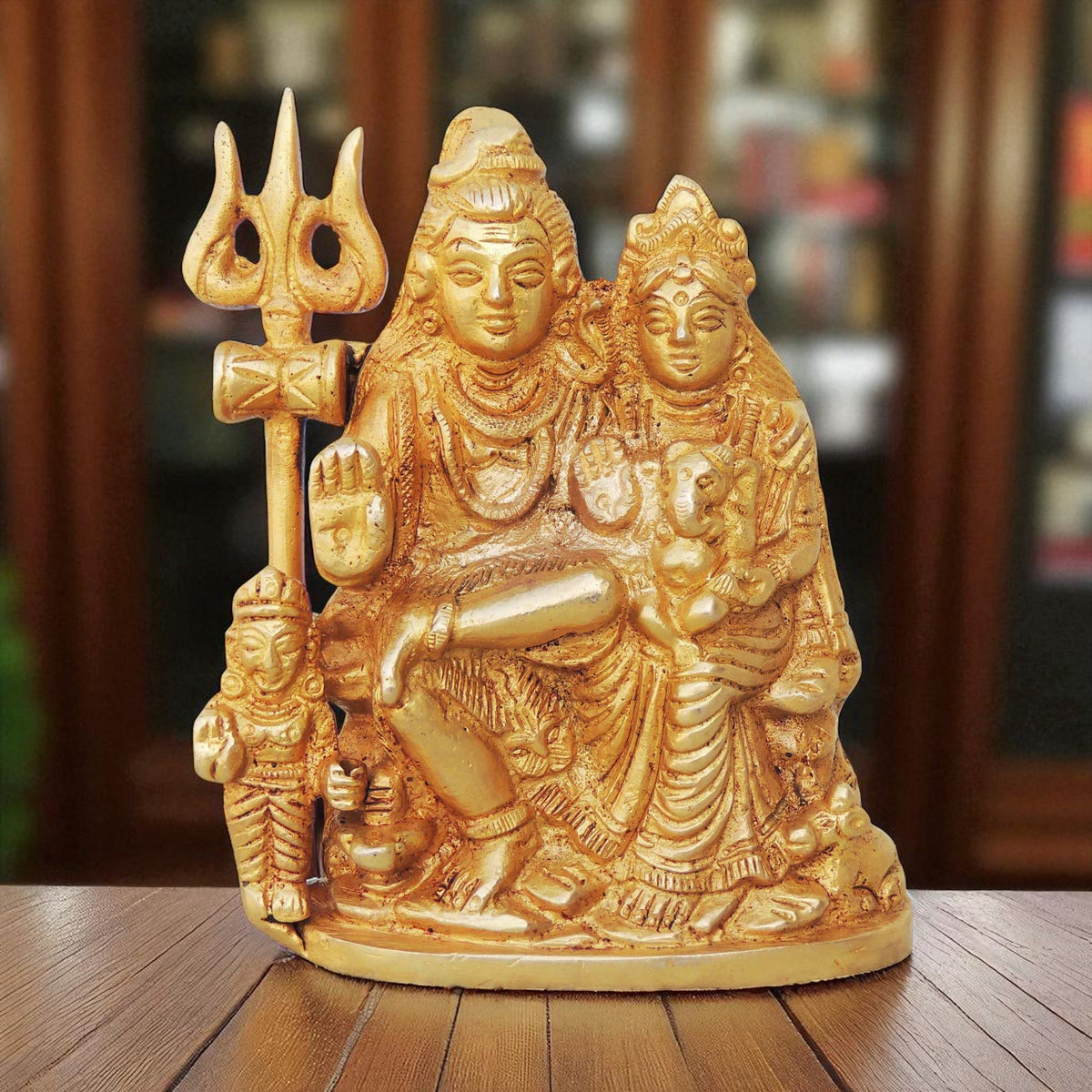 Brass Showpiece Shiv Parivar Idol Statue  - 3.5*2*4.5 inch (BS760 C)