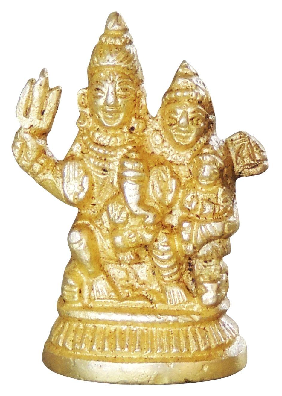 Brass Showpiece Shiv Parivar Colour Idol Statue  - 1*1*2 inch (BS760 X)