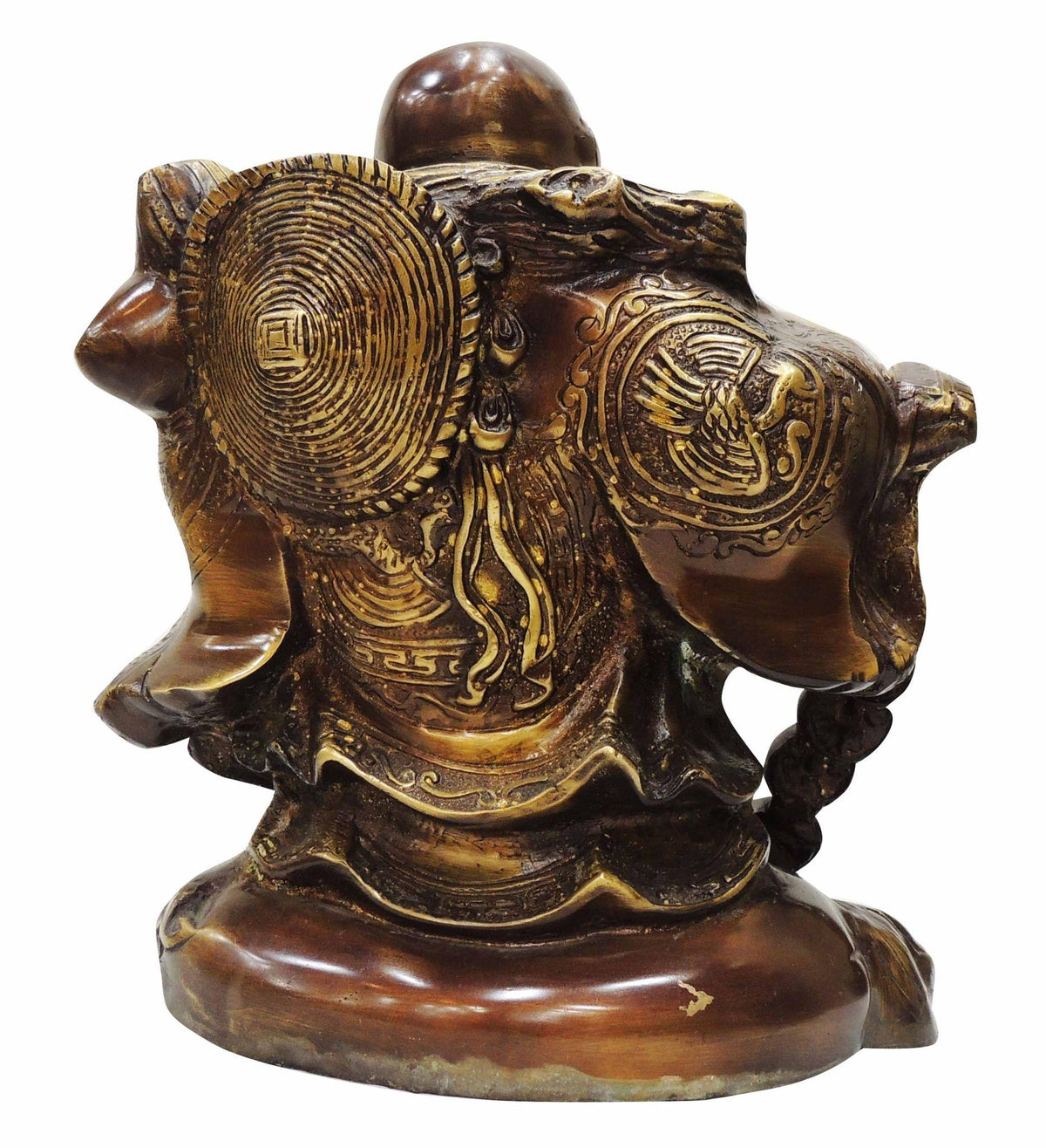 Brass Showpiece Laughing Budha Antique Statue - 10*7.5*10.5 Inch (BS795 A)