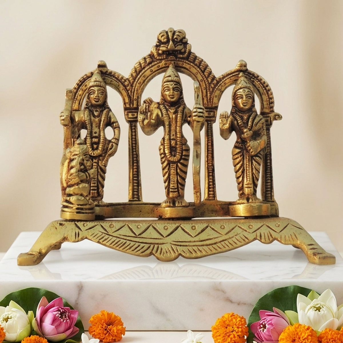 Brass Showpiece Ram Darbar On Same Base God Idol Statue  - 9*5*12 inch (BS131)