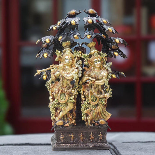 Brass Radha Krishna with Tree - 25.5*12*37 Inch (BS828 D)