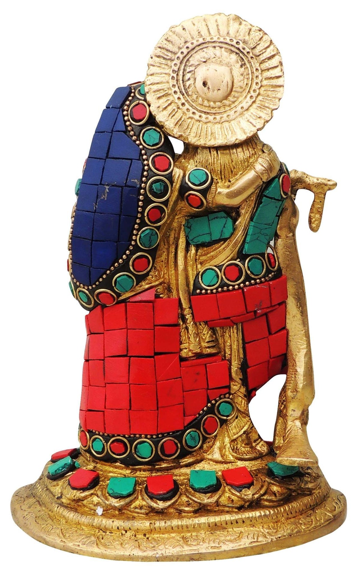 Brass Showpiece Radha Krishna God Idol Statue  - 5*3.5*7.5 inch (BS836 B)